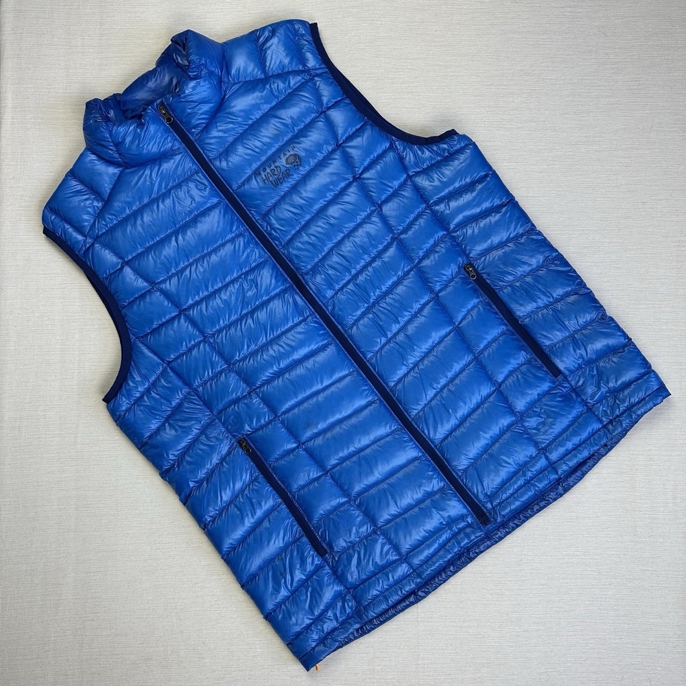 Mountain Hardwear Ghost Whisperer Q Shield 850 Down Puffer Vest Men L Blue Gorp